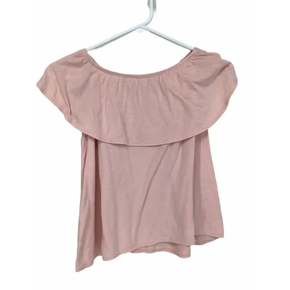 Old Navy Pink Ruffled Tiered Blouse Large 10/12